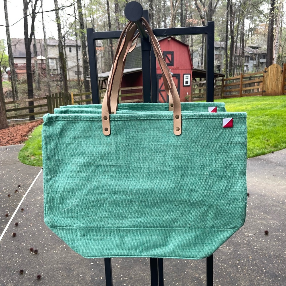 Shorebags Green Jute Tote Bag - Picture 4 of 10
